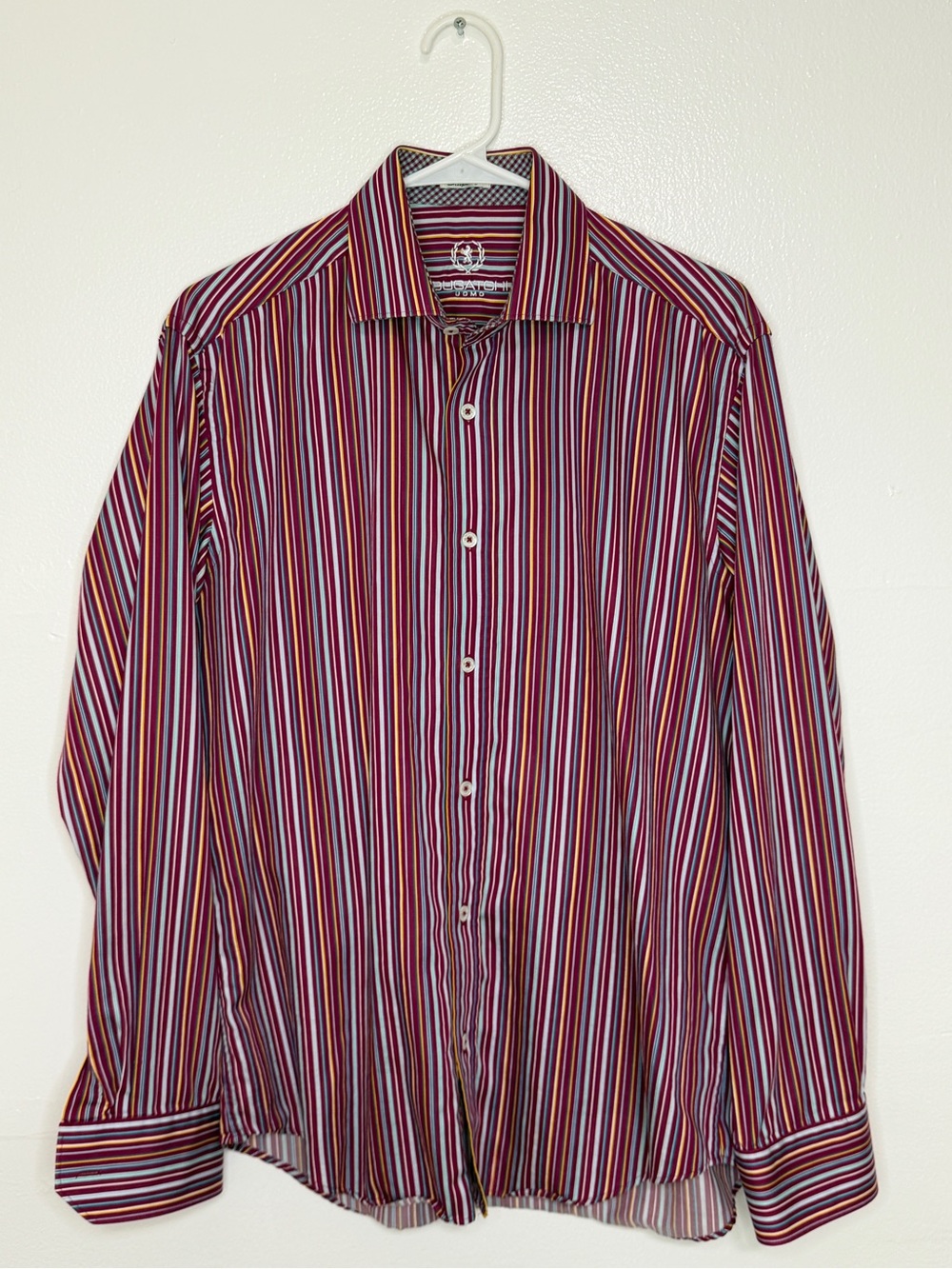 Bugatchi Uomo Men’s Medium Multi-Stripe Button Down Shirt